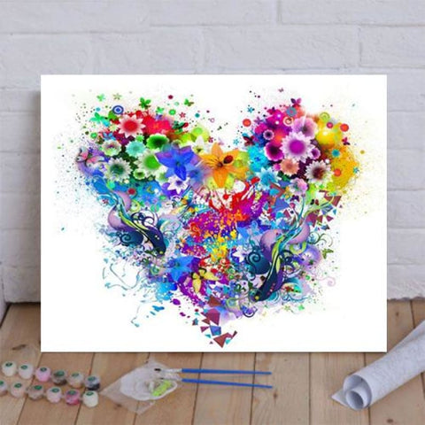 Paint by Numbers Kit Flower Heart 5