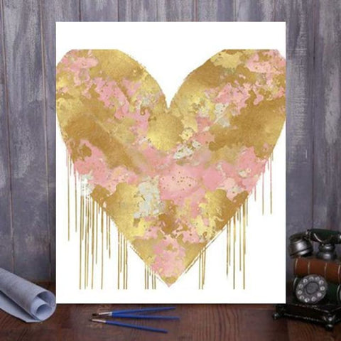 Paint by Numbers Kit Golden Heart 1