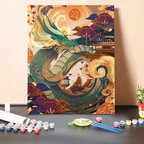 Paint by Numbers Kit-Green Dragon