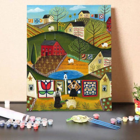 Paint By Numbers Kit-Happy Village