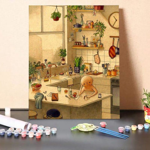 Paint by Numbers Kit-Kitchen Counter