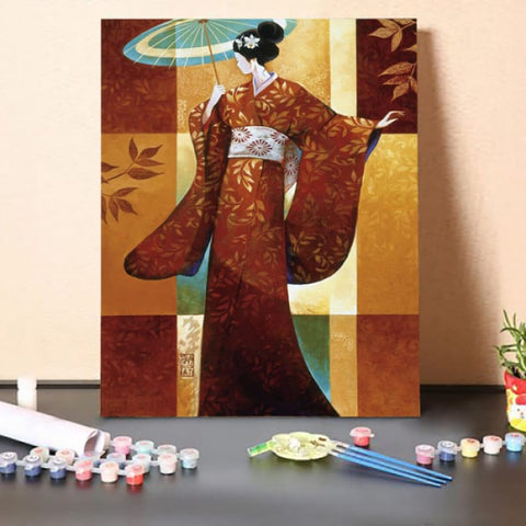 Paint by Numbers Kit-Japanese Woman with Umbrella