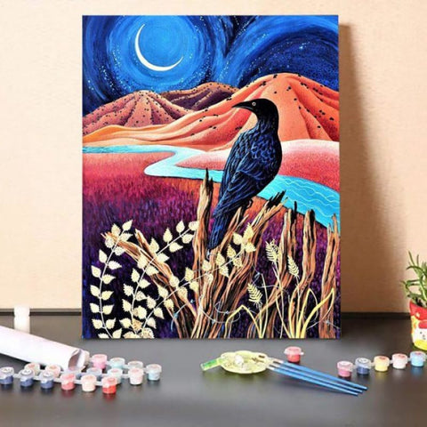 Paint By Numbers Kit Raven Moon