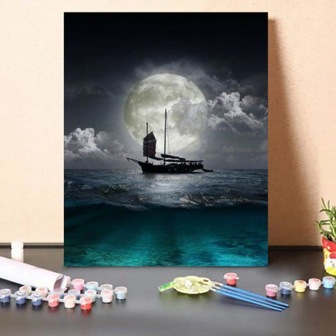 Paint by Numbers Kit Sail Under The Moon