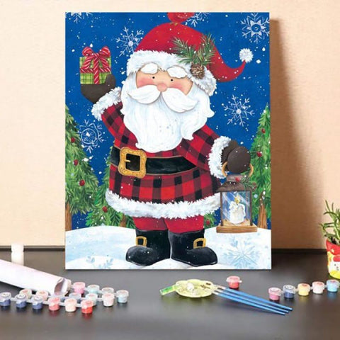 Paint by Numbers Kit-Santa with Lantern