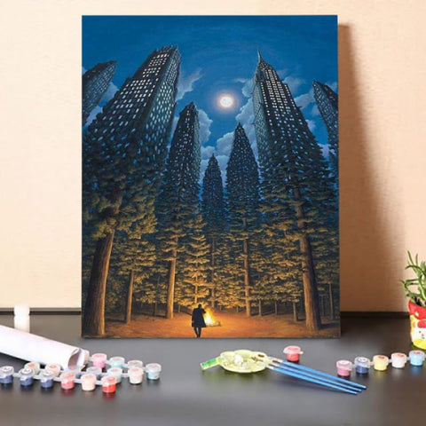 Paint by Numbers Kit-Urban Forest