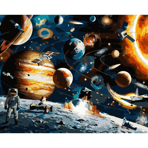 Space Diy Paint By Numbers Kits WM-1014 - NEEDLEWORK KITS