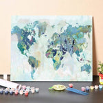 Watercolor World Map – Paint By Numbers Kit