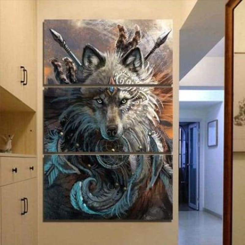 Wolf 3PCS Diy Paint By Numbers Kits VM95885 - 3x9