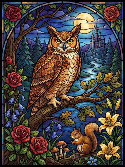 Moonlit Forest Owl (80 Colours)