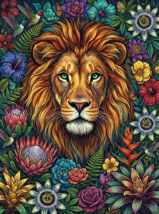 Floral King Lion (120 Colours)