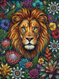 Floral King Lion (120 Colors)