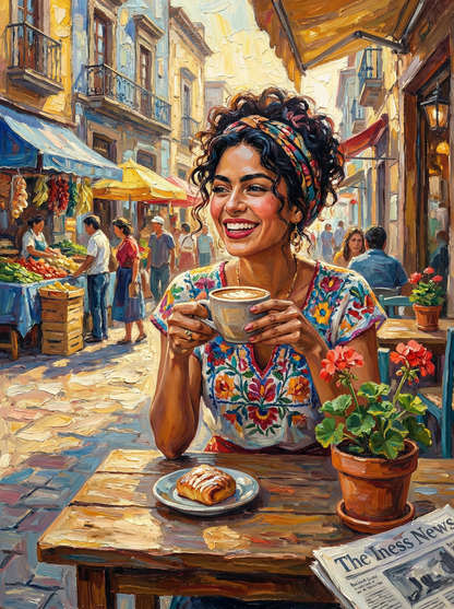Sunlit Café Morning (80 Colours)