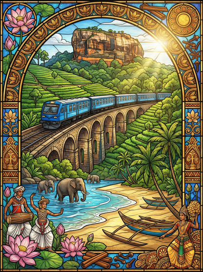 Sri Lanka Train Elephant Bridge (120 Colours)