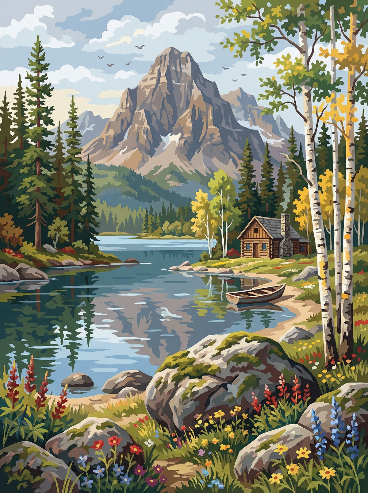 Alpine Lakeside Escape (80 Colours)