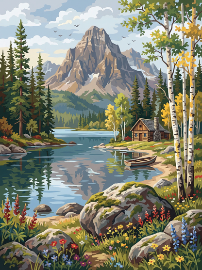 Alpine Lakeside Escape (80 Colours)