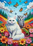 Blue Eyed Cat & Owl (80 Colors)