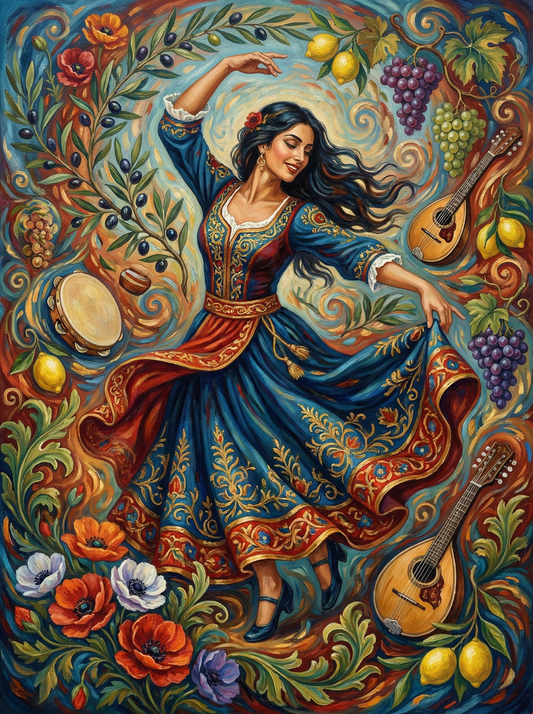 Mediterranean Dancing Woman (120 Colours)