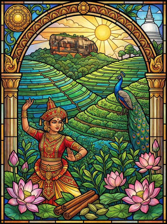 Sri Lankan Dancer and Peacock (80 Colours)
