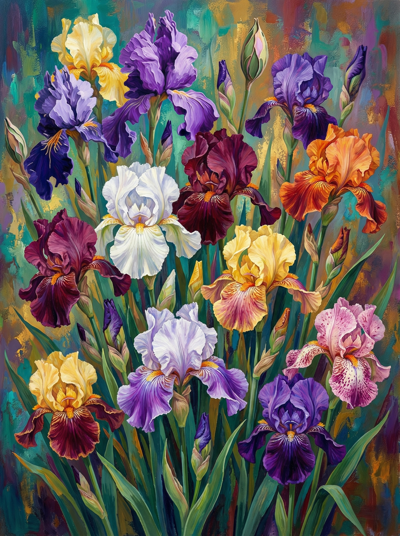 Colorful Iris Garden (80 Colours)