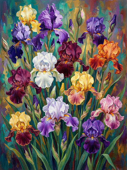 Colorful Iris Garden (120 Colours)