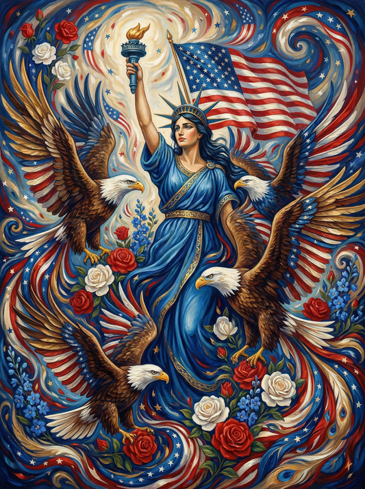 Liberty Eagles American Flag (120 Colours)