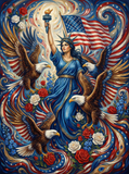 Liberty Eagles American Flag (120 Colors)