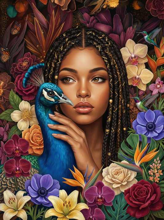 Floral Peacock Woman (120 Colours)
