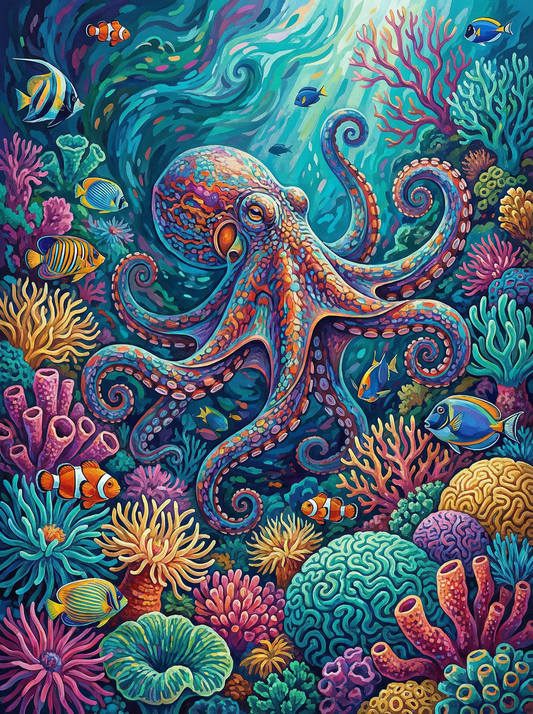 Colorful Coral Octopus (80 Colours)