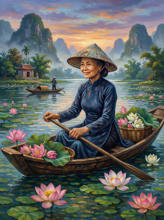Lotus River Boat Woman (120 Colours)