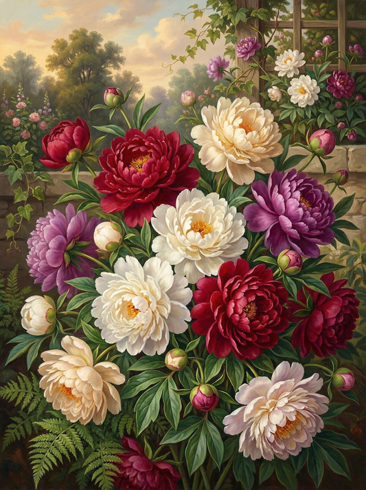 Garden Peonies in Bloom (80 Colours)