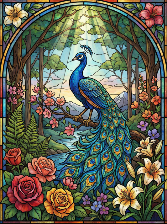 Sunlit Peacock Grove (80 Colours)