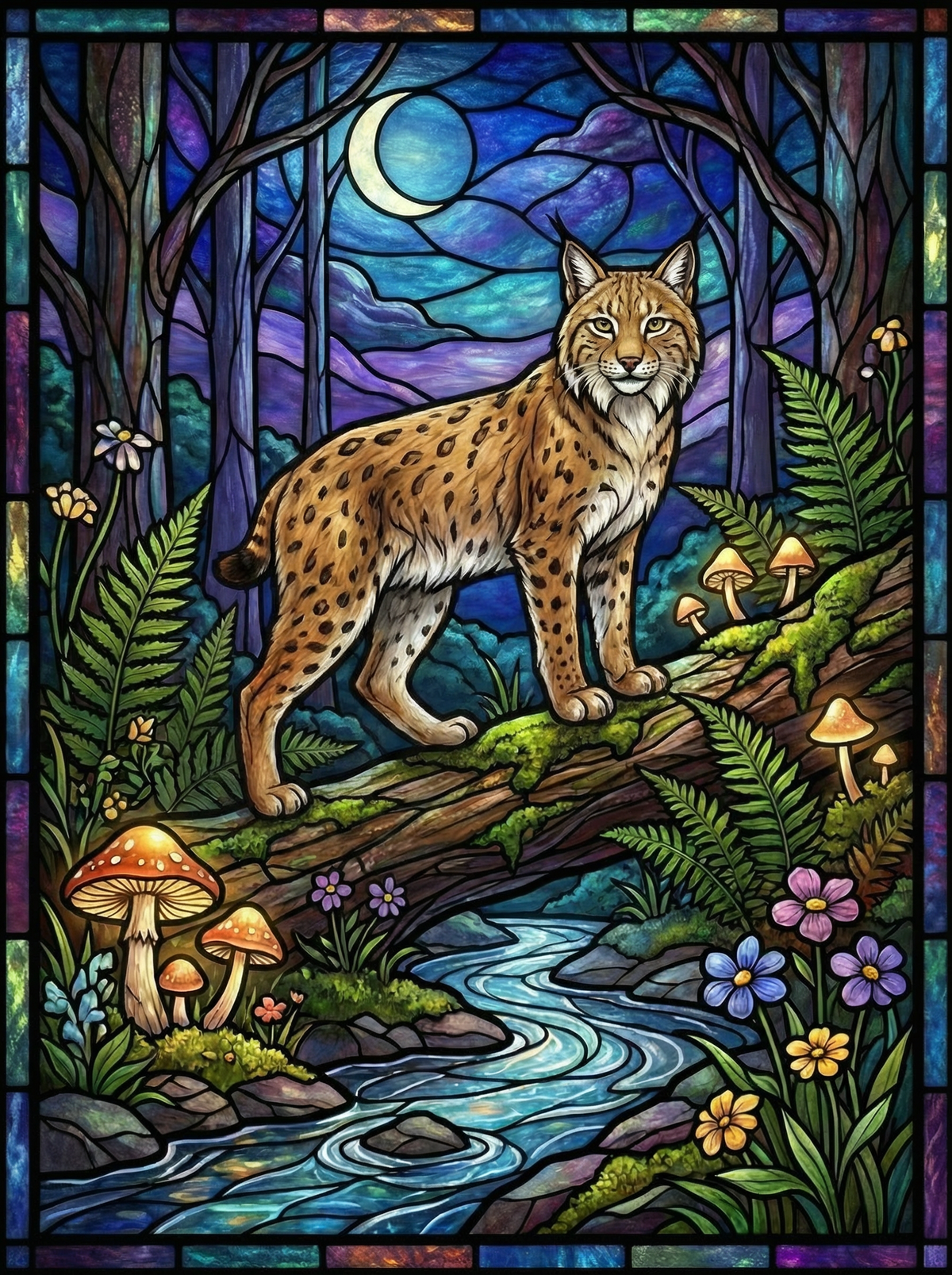 Moonlit Forest Lynx (80 Colours)