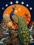 Moon Phases Peacock Temple (120 Colors)