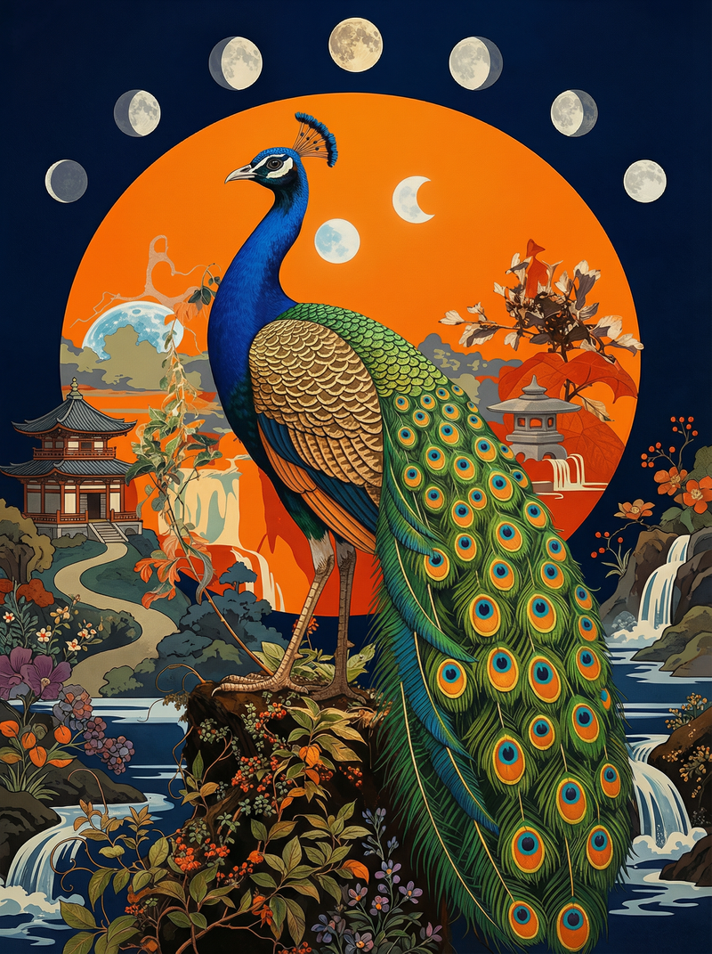 Moon Phases Peacock Temple (80 Colours)
