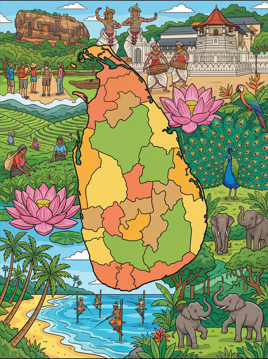 Sri Lanka Heritage Map (120 Colours)