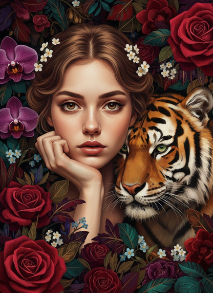 Tiger and Rose Garden (80 Colours)