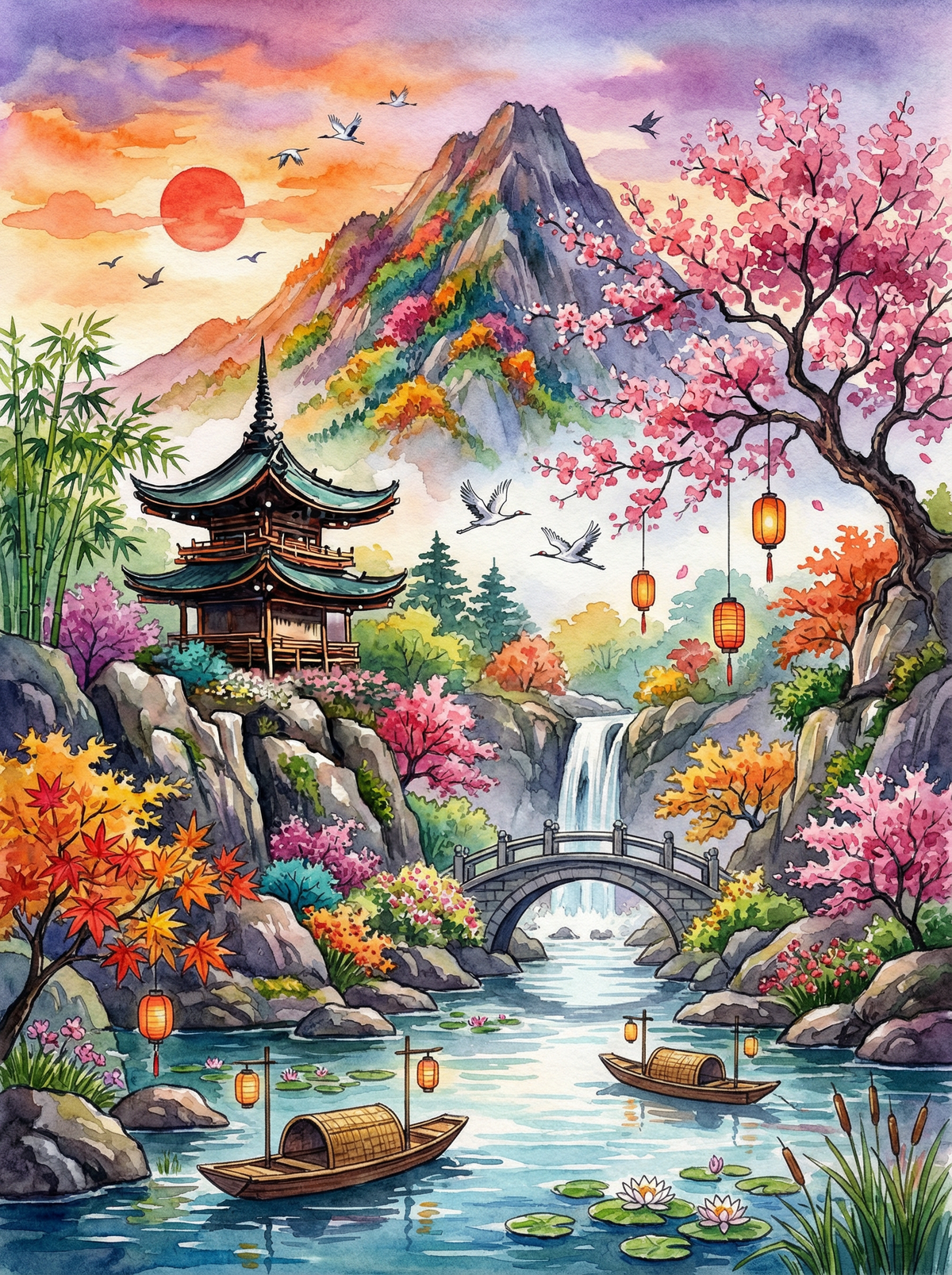 River of the Sakura Valley (80 Colours)