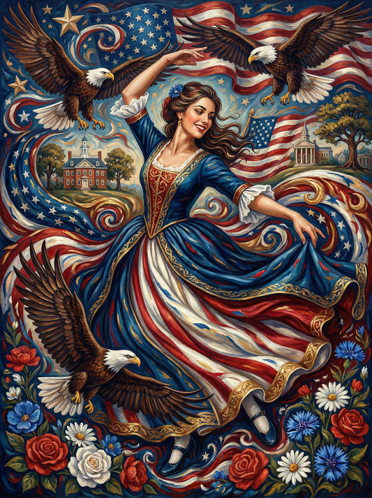American Flag Eagle Dancer (120 Colours)