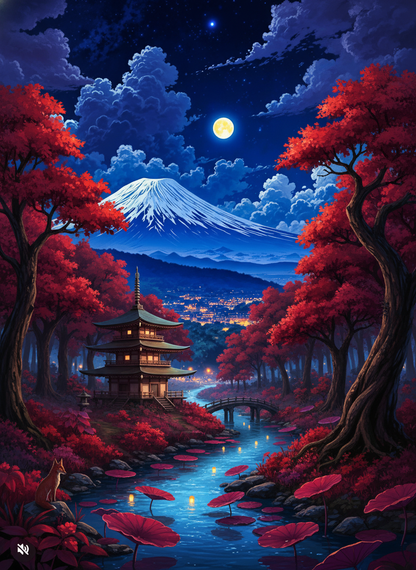 Fuji Night Temple (80 Colours)