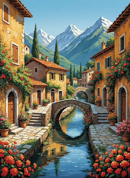 Alpine Canal Village (80 Colours)