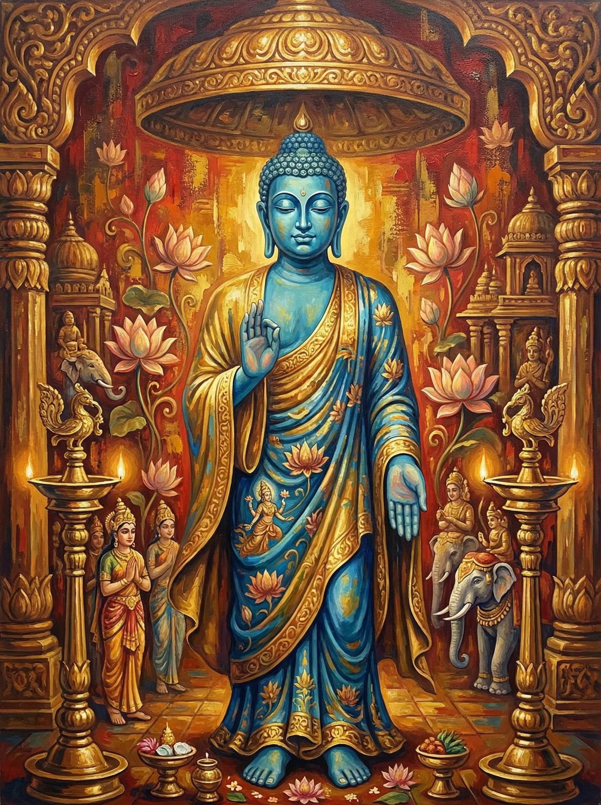 Azure Lotus Buddha (80 Colours)