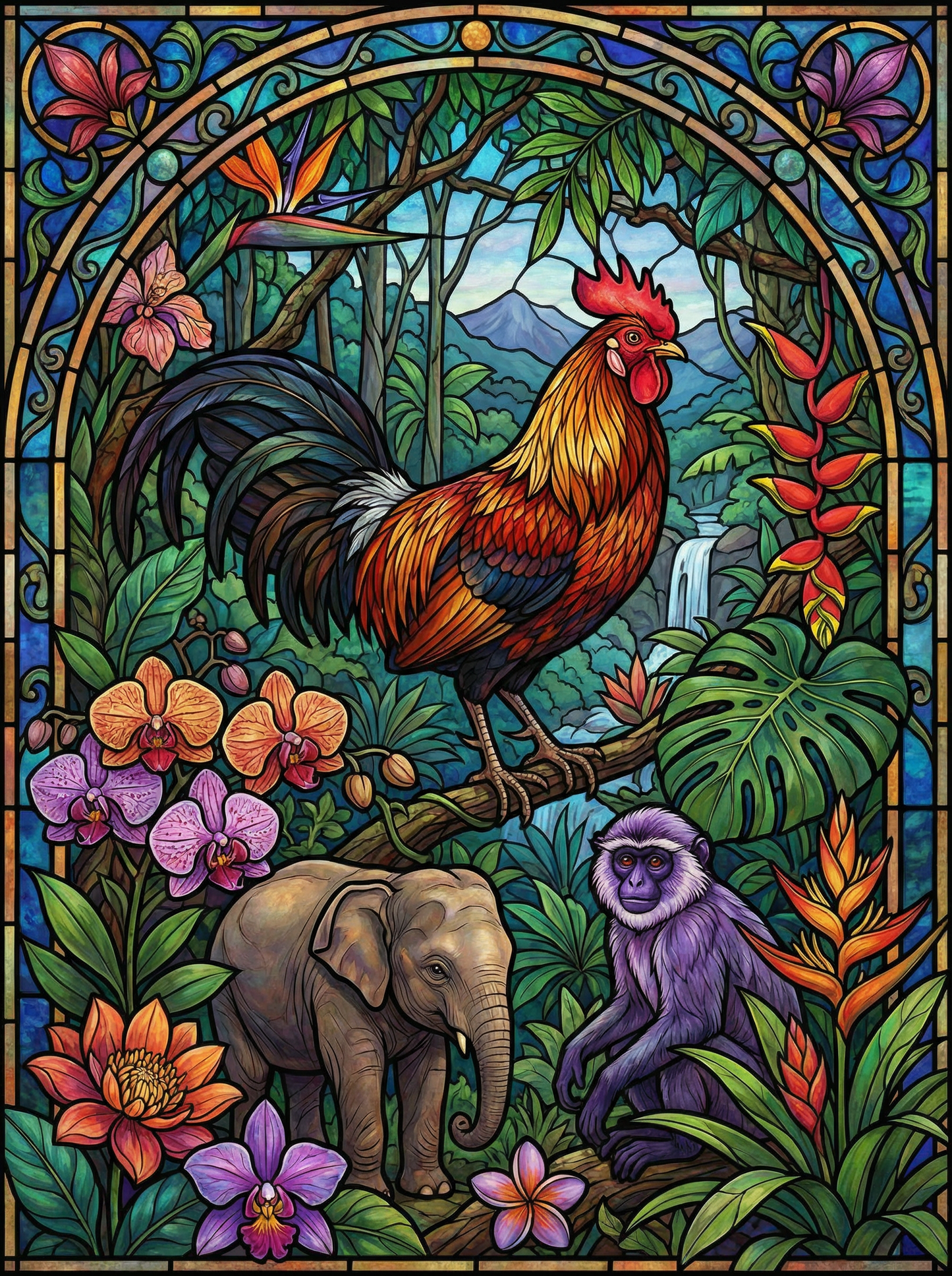 Jungle Harmony Rooster (80 Colours)