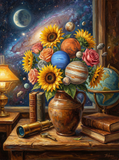 Cosmic Sunflower Still Life (120 Colors)