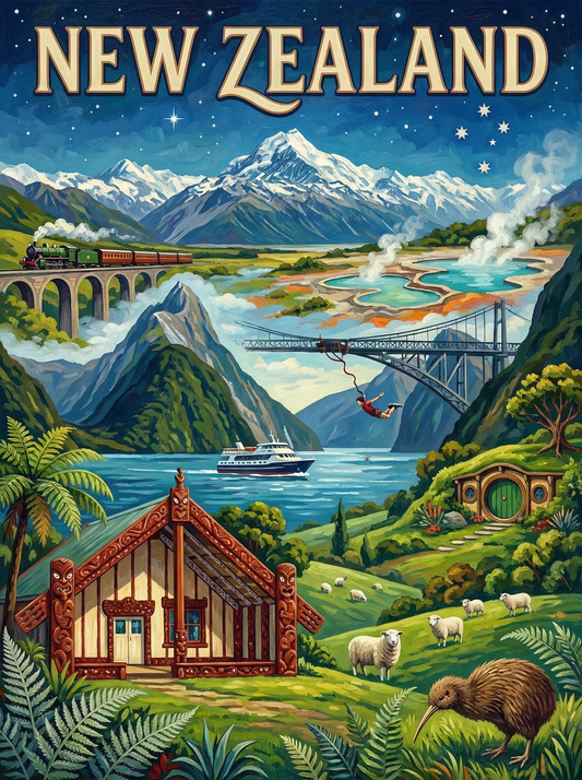 New Zealand Alpine Adventure (80 Colours)