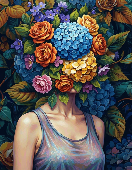 Hydrangea Mask Portrait (80 Colours)