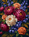 Midnight Peony Bouquet (120 Colors)