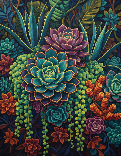 Deep Jungle Succulents (120 Colours)