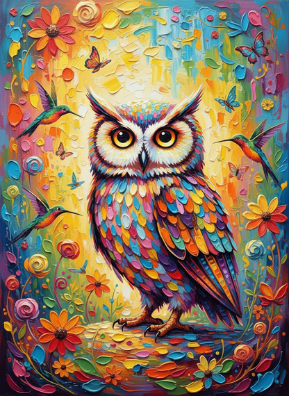 Rainbow Feather Owl (80 Colours)