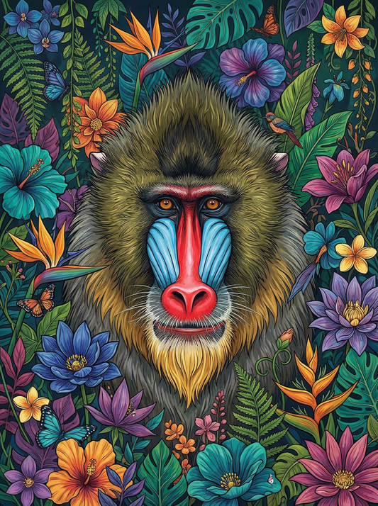 Tropical Flowers Mandrill (120 Colours)